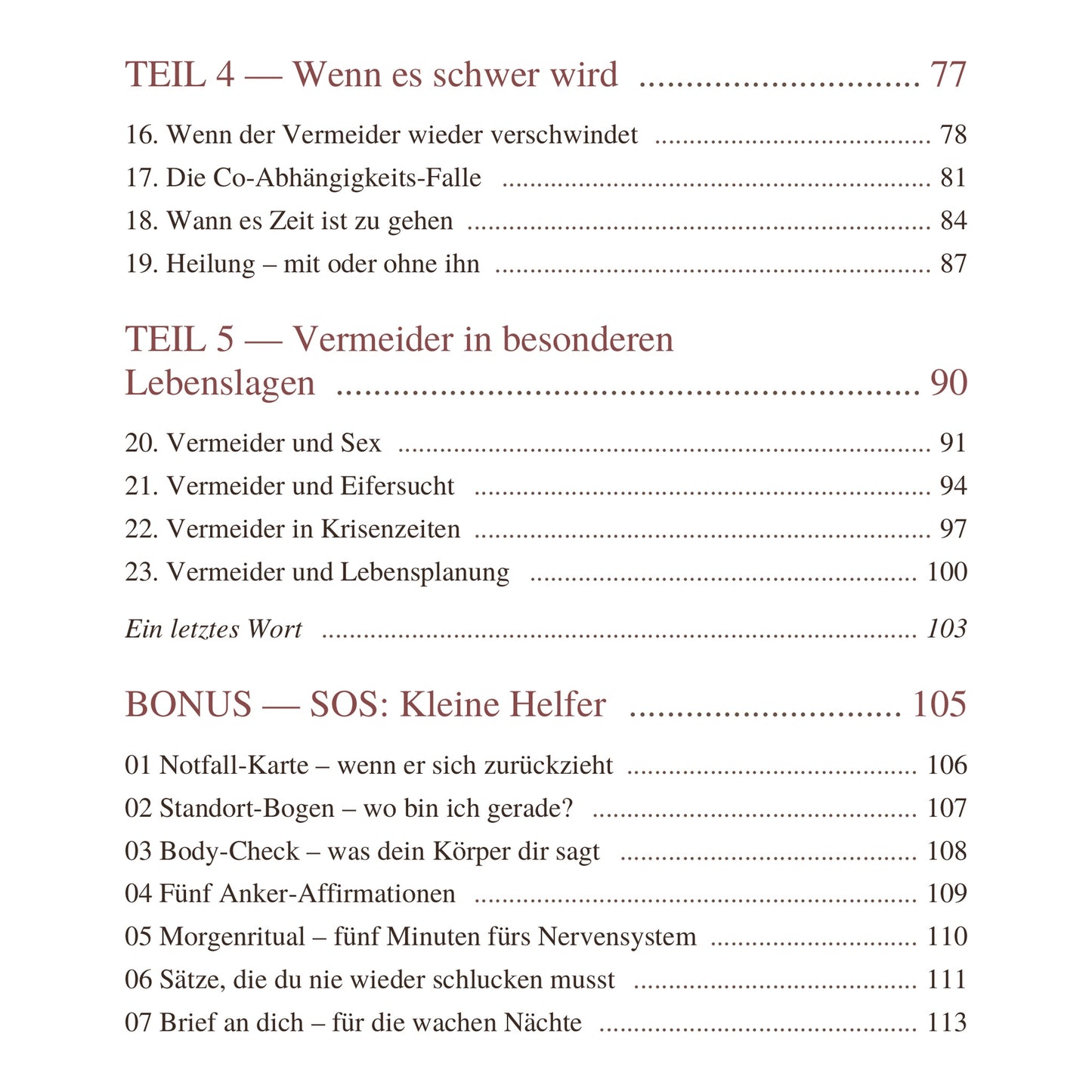 Liebst du einen Vermeider?